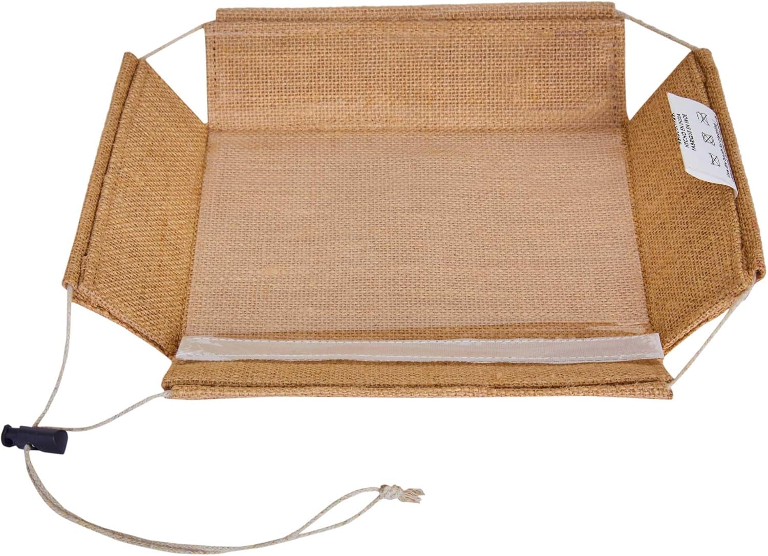 Jucobee 12 Pack Juco Burlap Gift Boxes with Drawstring and PVC Window