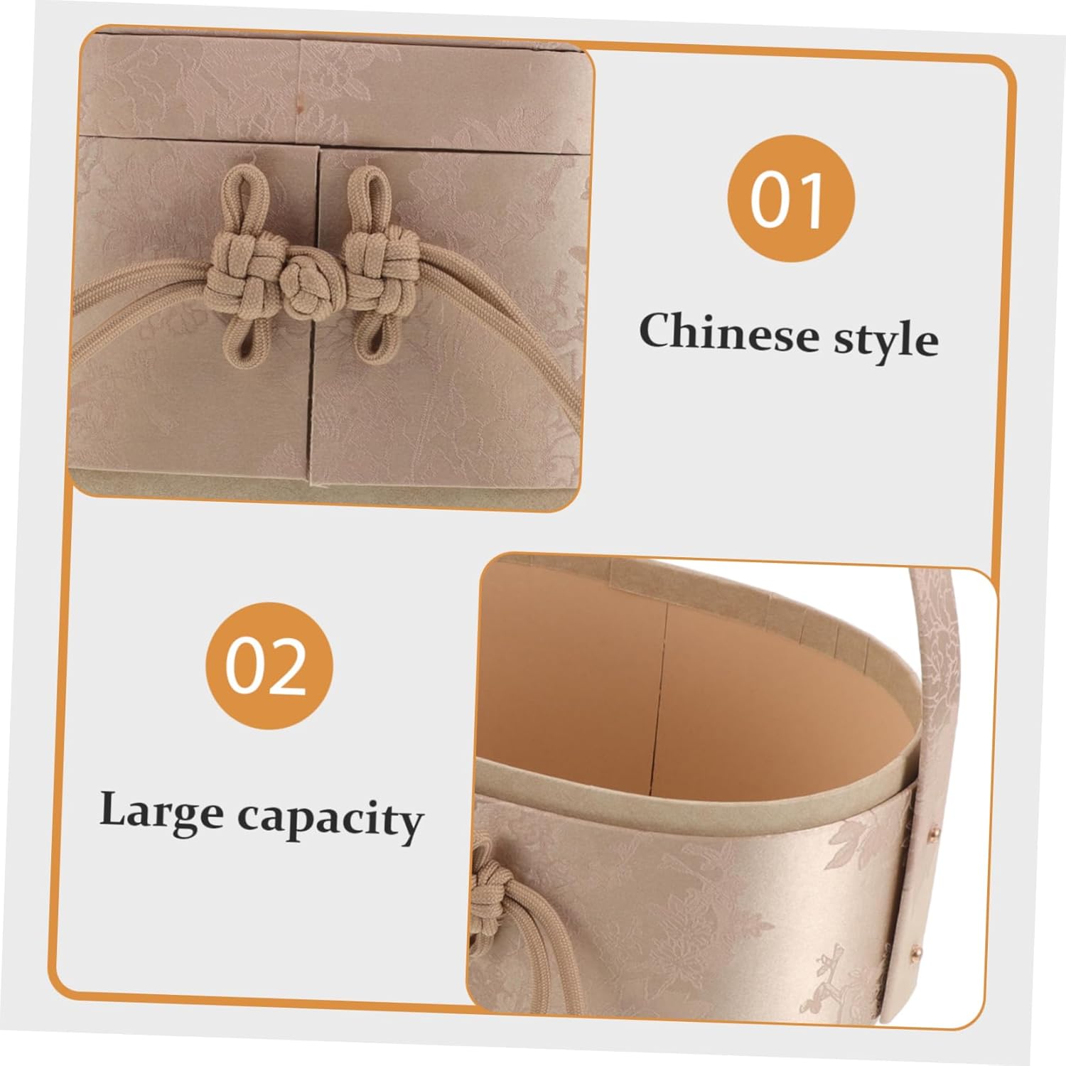 NIYANGLE Elegant Brocade Candy Boxes with Handle for Weddings and Celebrations