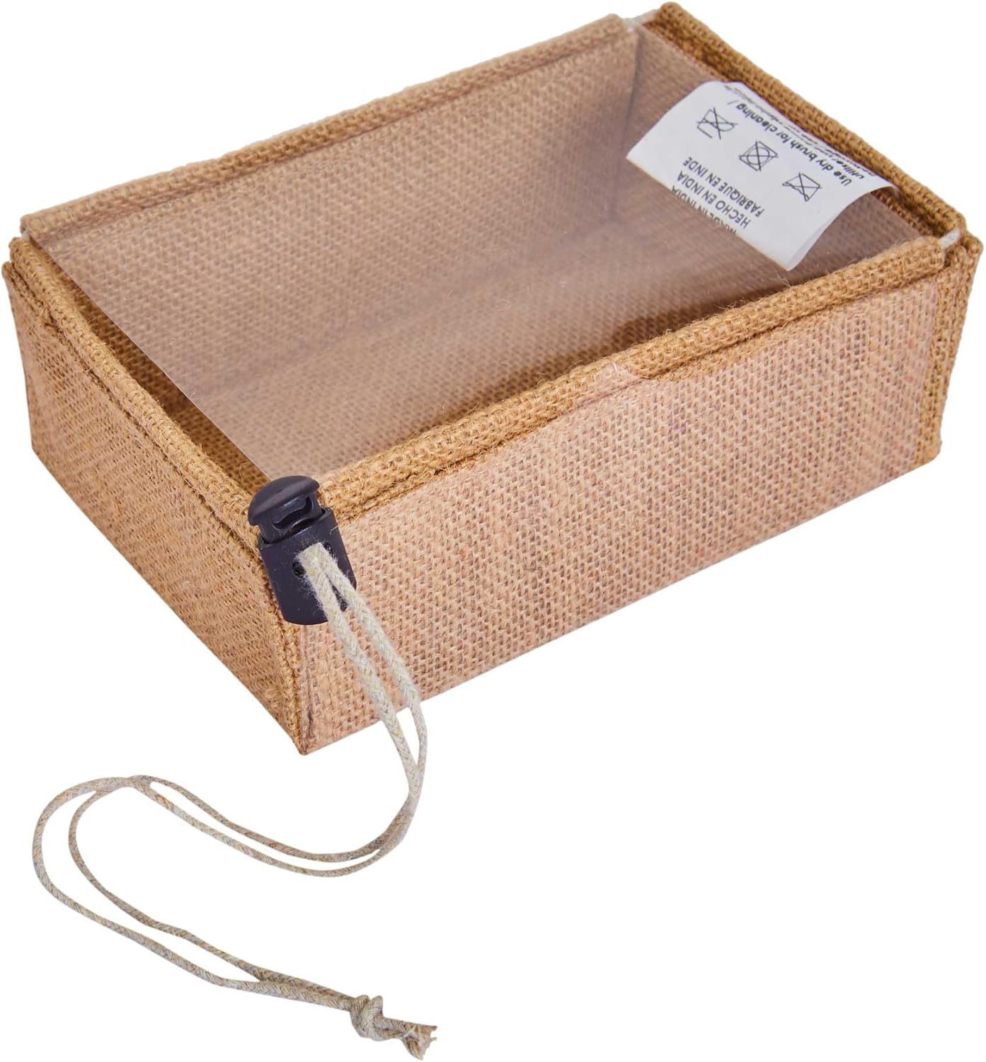 Jucobee 12 Pack Small Jute Gift Bags with Drawstring and PVC Window