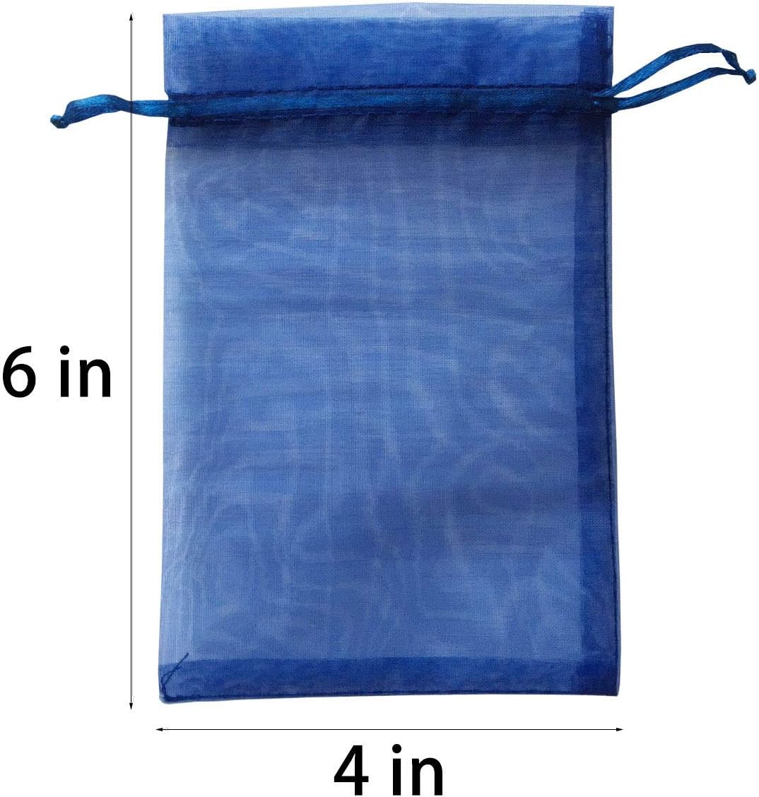 50 Pc 4x6 Inch Navy Blue Drawstring Gift Bags