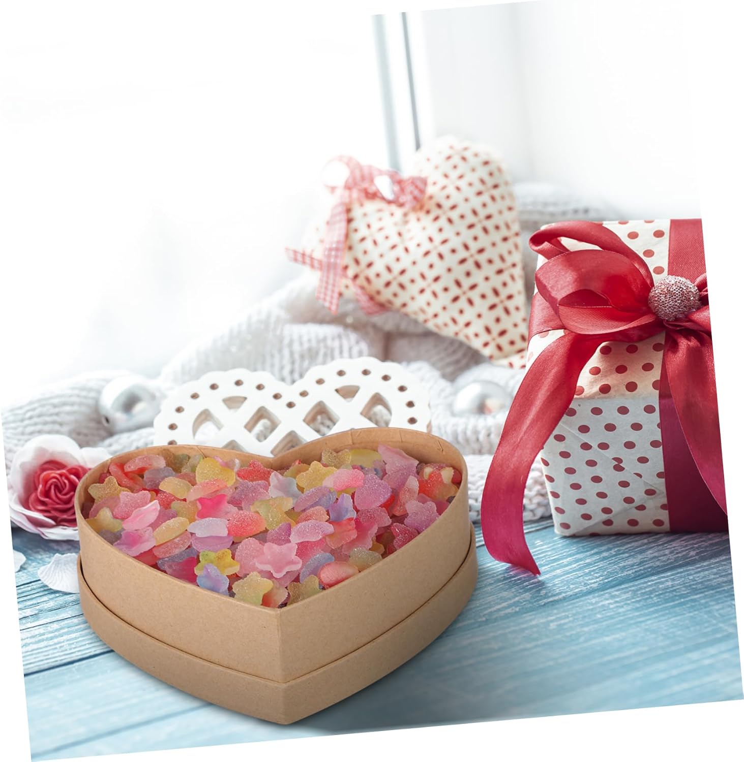 NIYANGLE Heart Shaped Candy Jewelry Storage Box