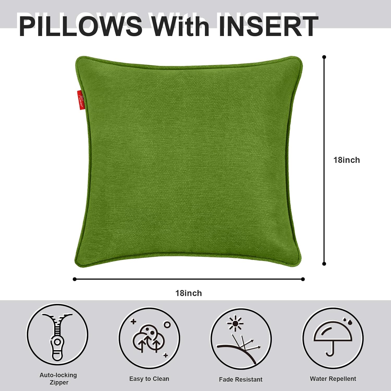 Pcinfuns 18x18 Inch Outdoor Throw Pillows 2 Pack