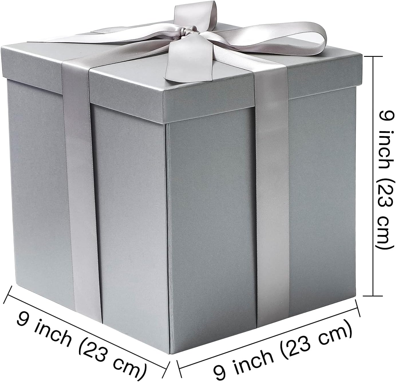 RUSPEPA Gray Medium Gift Box with Lids and Ribbon 1