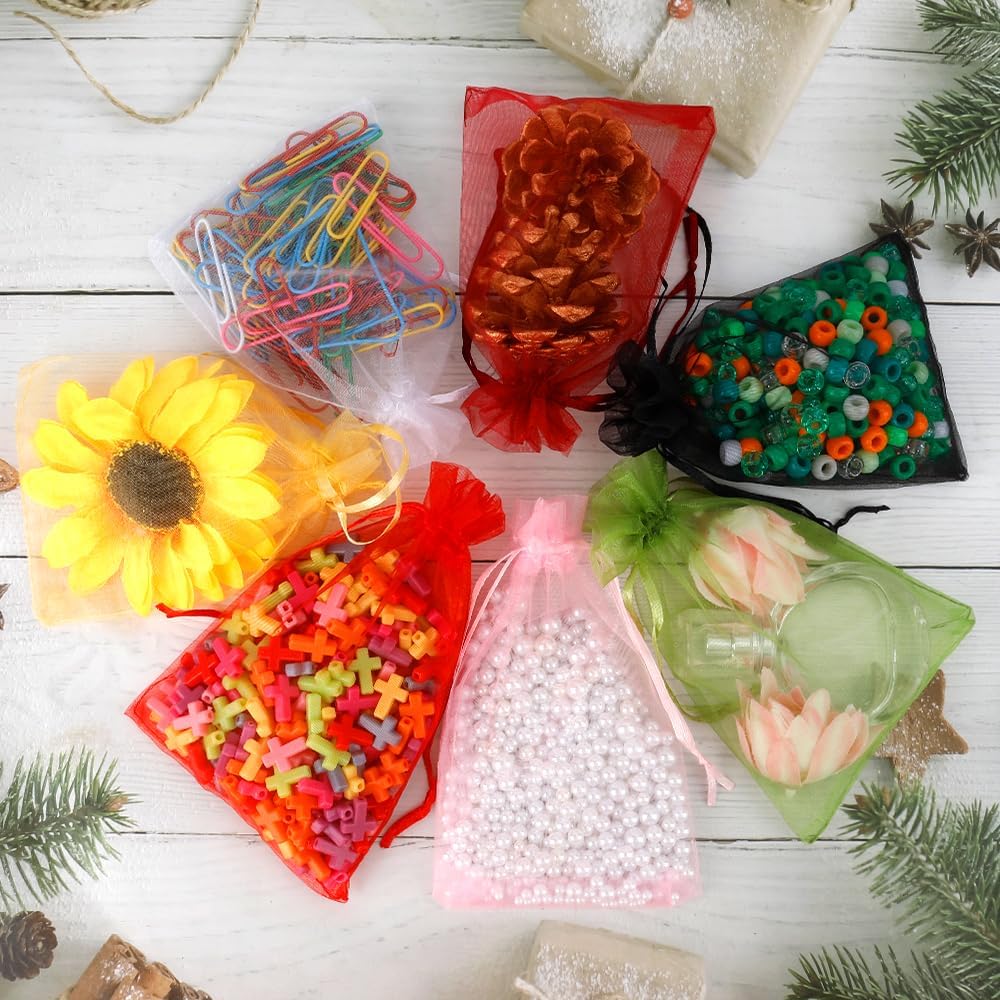 KQNBI Organza Bags 100Pcs Drawstring Gift Bags