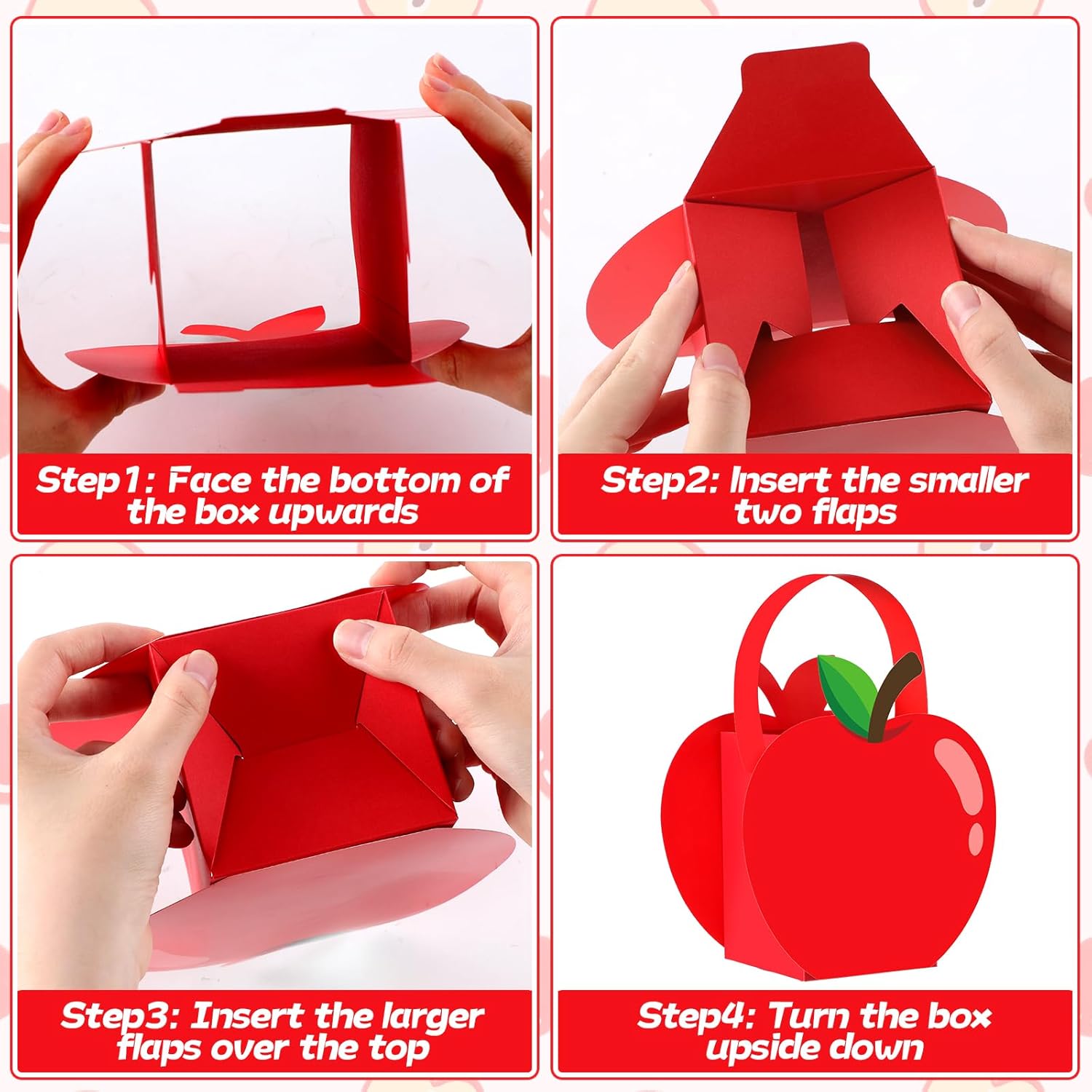 CHUNNIN 24 Pack Red Apple Gift Boxes for Back to School