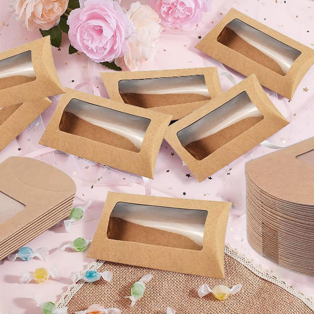 50Pcs Mini Cookie Box with Window for Party Favors