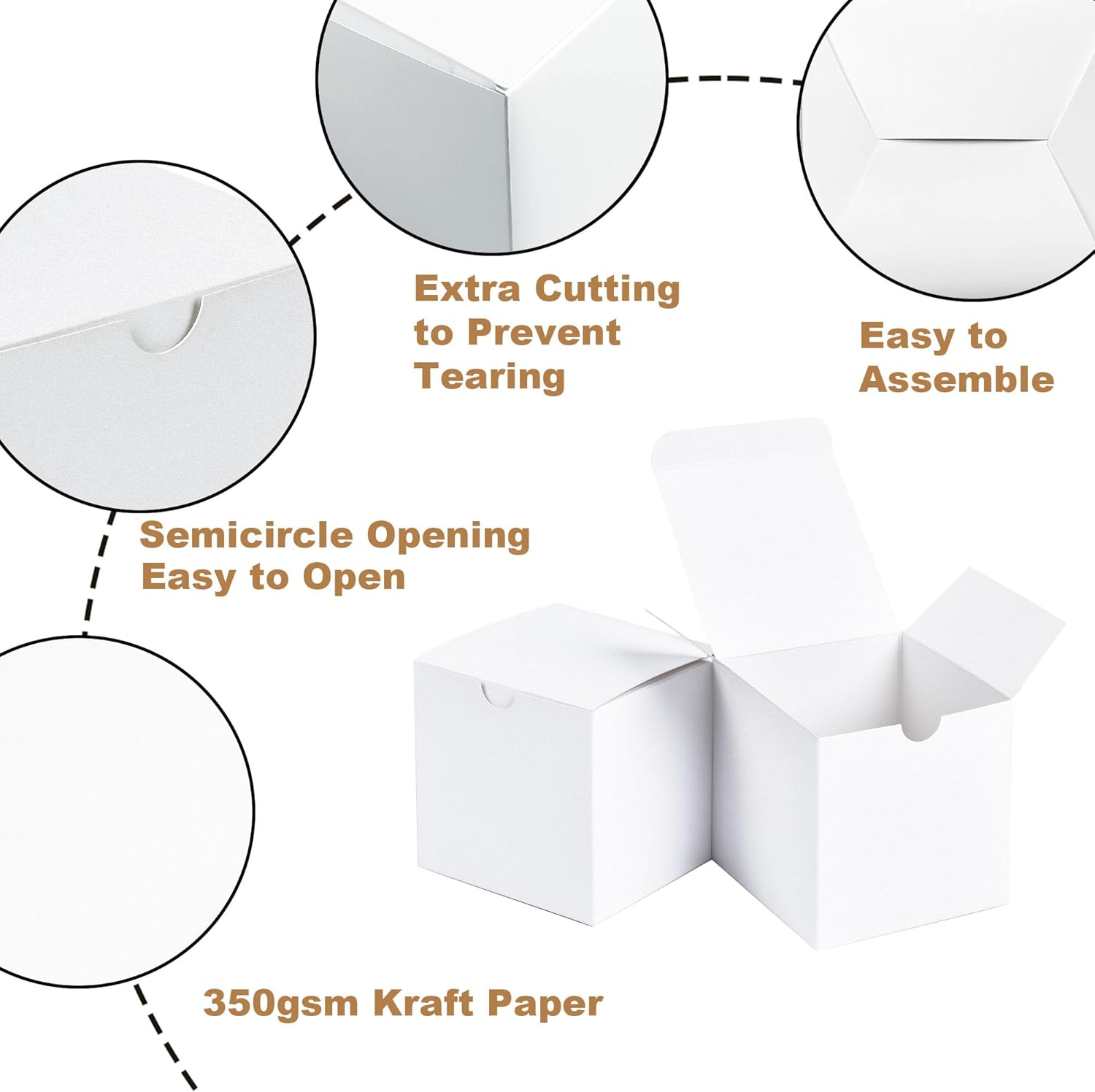 SHIPKEY 100PCS White Cardboard Gift Boxes with Lids
