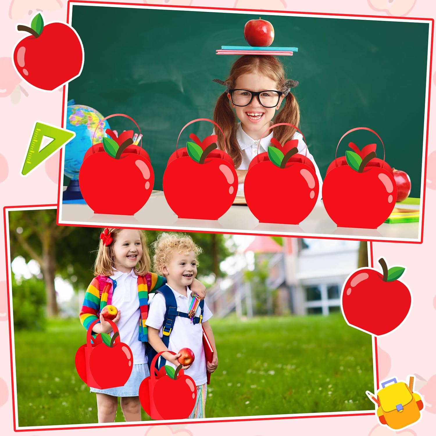 CHUNNIN 24 Pack Red Apple Gift Boxes for Back to School