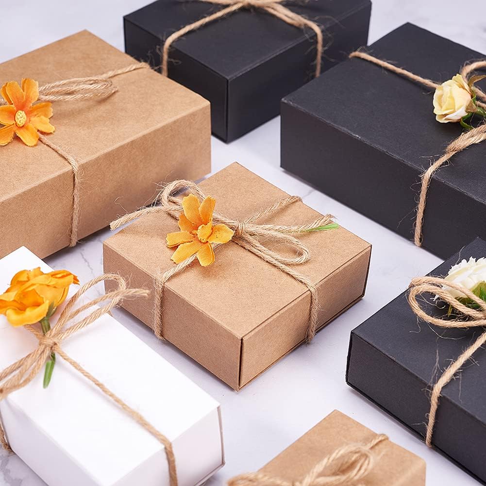 Esowemsn 10pcs Brown Kraft Paper Gift Boxes for Packaging and Crafts