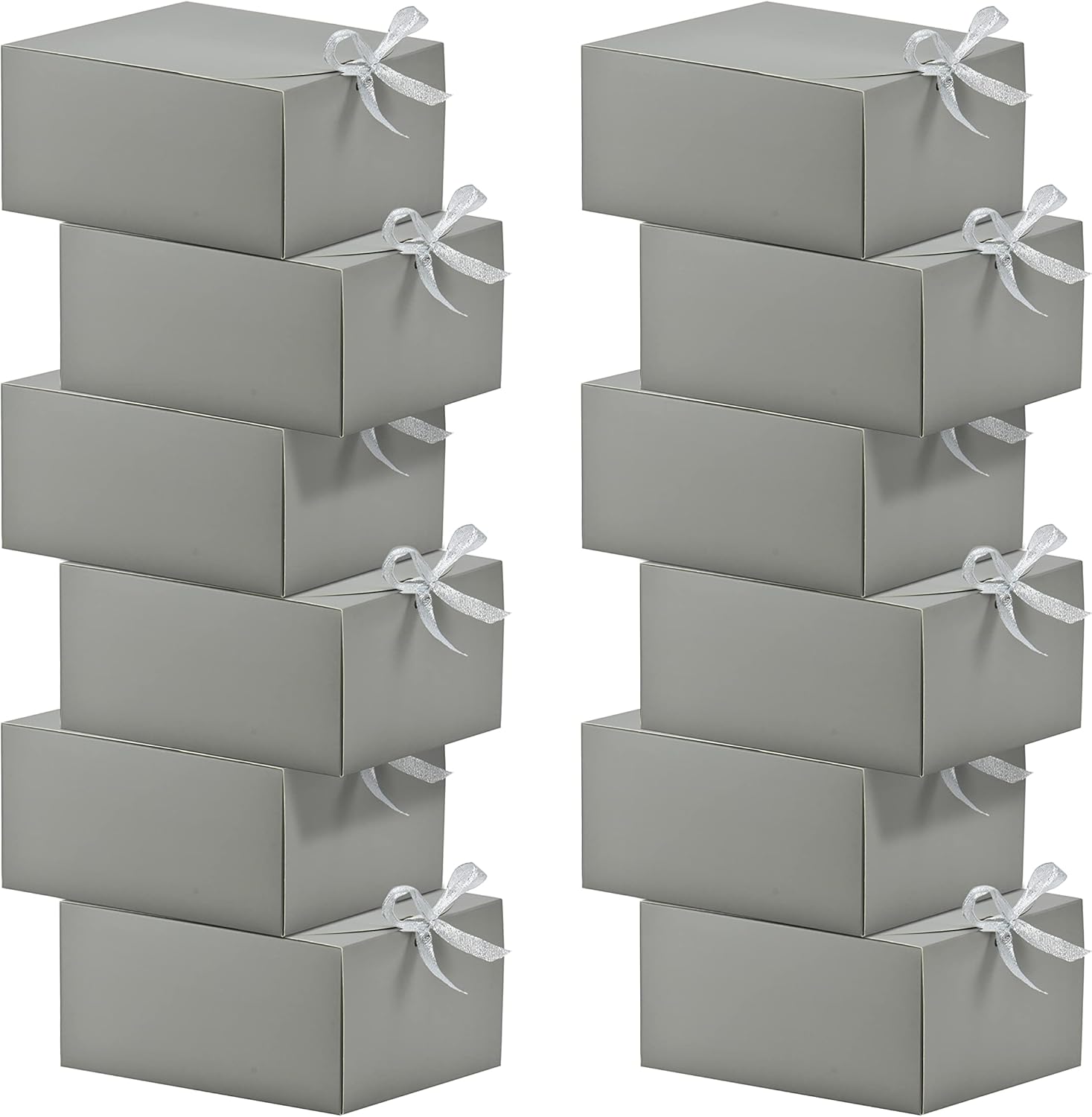 HUAPRINT Gray Gift Boxes with Lids 8x8x4 Inches 12 Sets