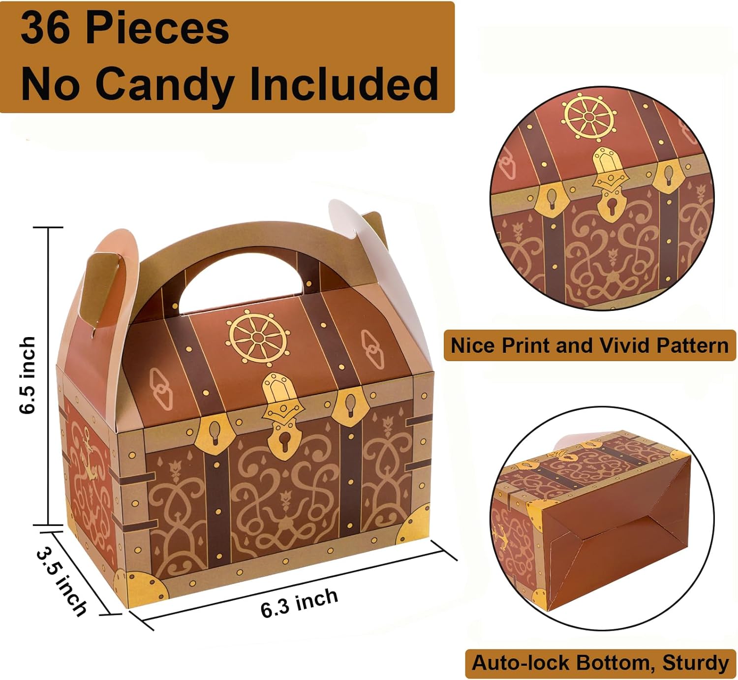 Bekith 36 Pack Pirate Treasure Chest Gift Boxes