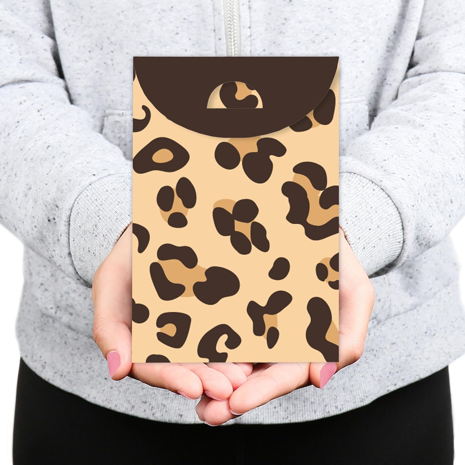 Big Dot of Happiness Leopard Print Party Goodie Bags Set of 12