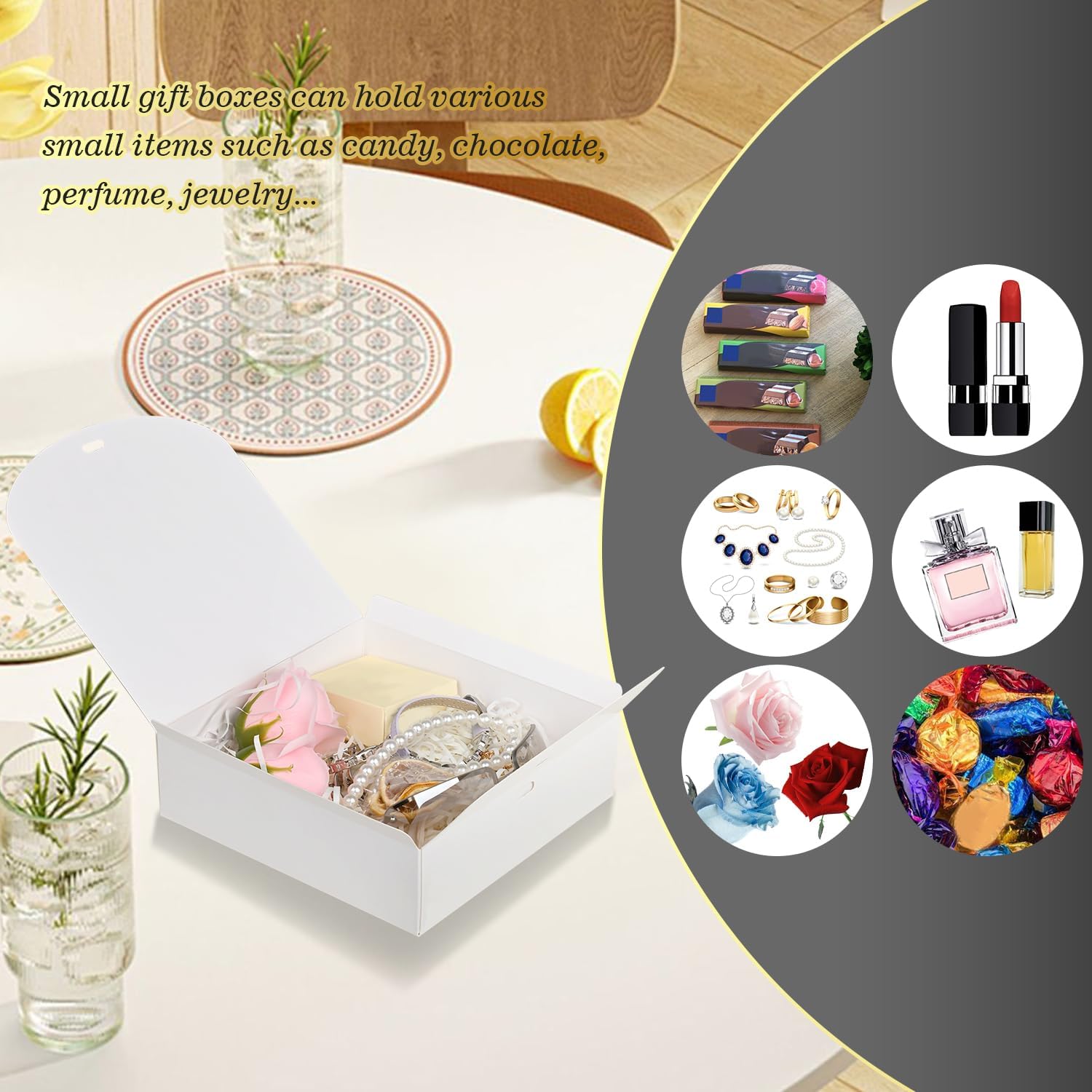 12 Pack White Square Gift Boxes with Metal Pens