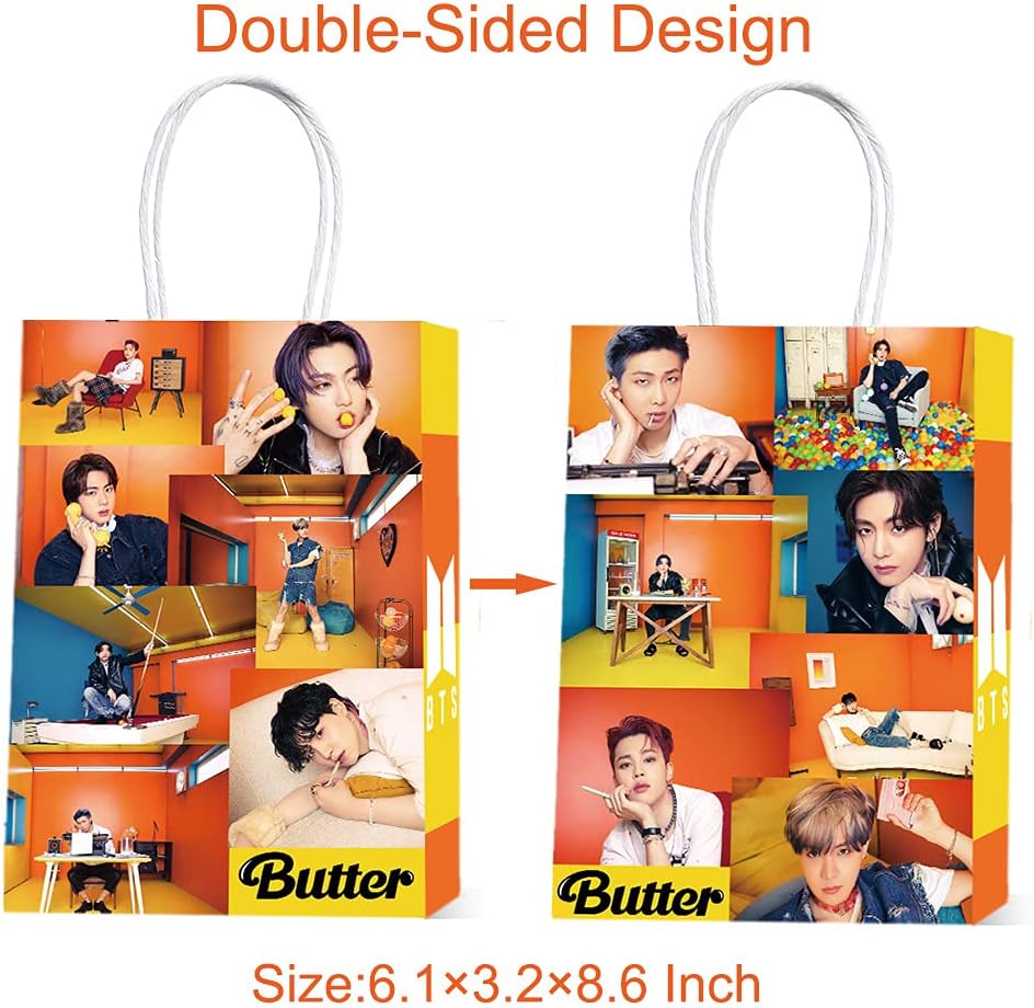 KINON 16 Pack BTS Fan Gift Bags for Parties