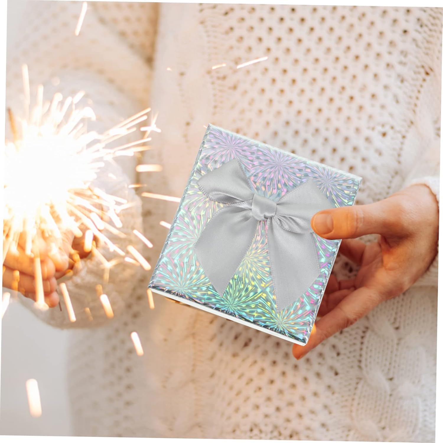 LIFKOME 6pcs Square Paper Gift Boxes for Wrapping