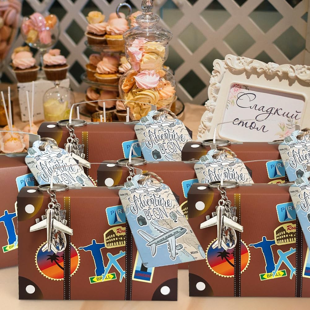 Aizhuang 50 Pcs Suitcase Party Favor Box Set