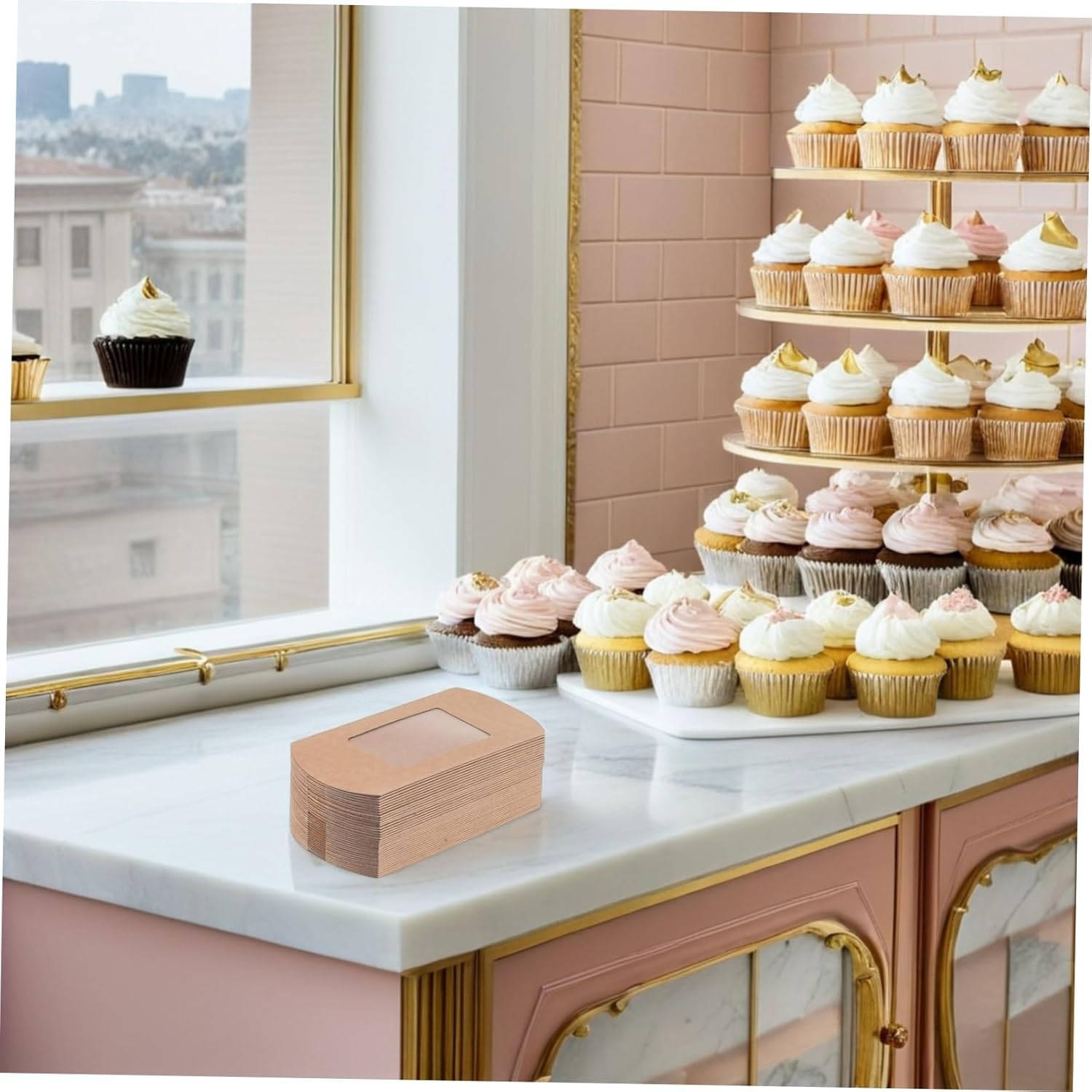 SAFIGLE 50pcs Mini Pillow Candy Box With Clear Window