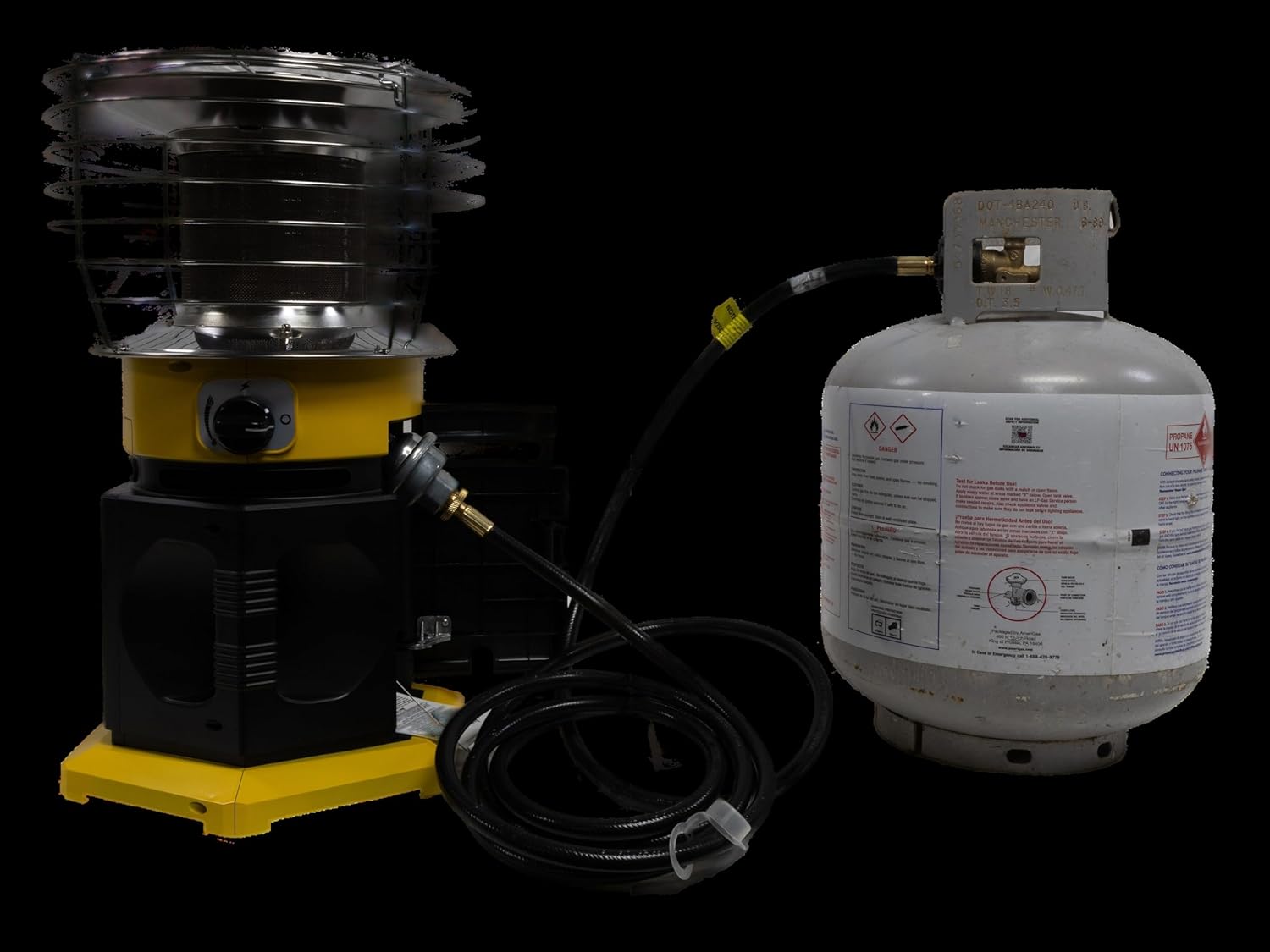 Comfort Gear 360 Degree Propane Space Heater 13500-18000 BTU Yellow Black