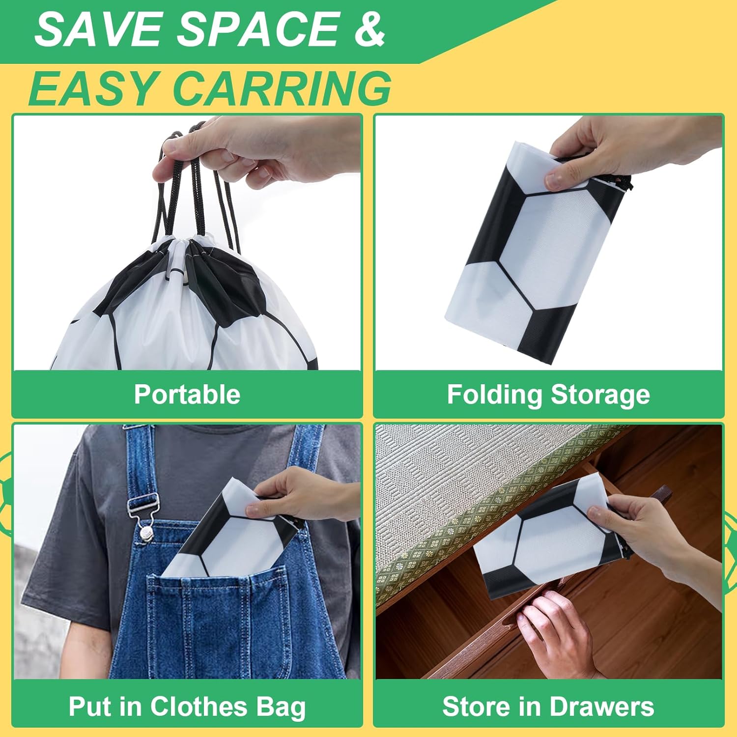 12 Pack Soccer Drawstring Bags for Parties and Gifts
