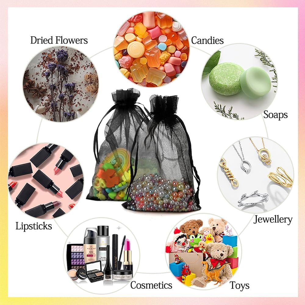 KQNBI Organza Bags 100Pcs Drawstring Gift Bags