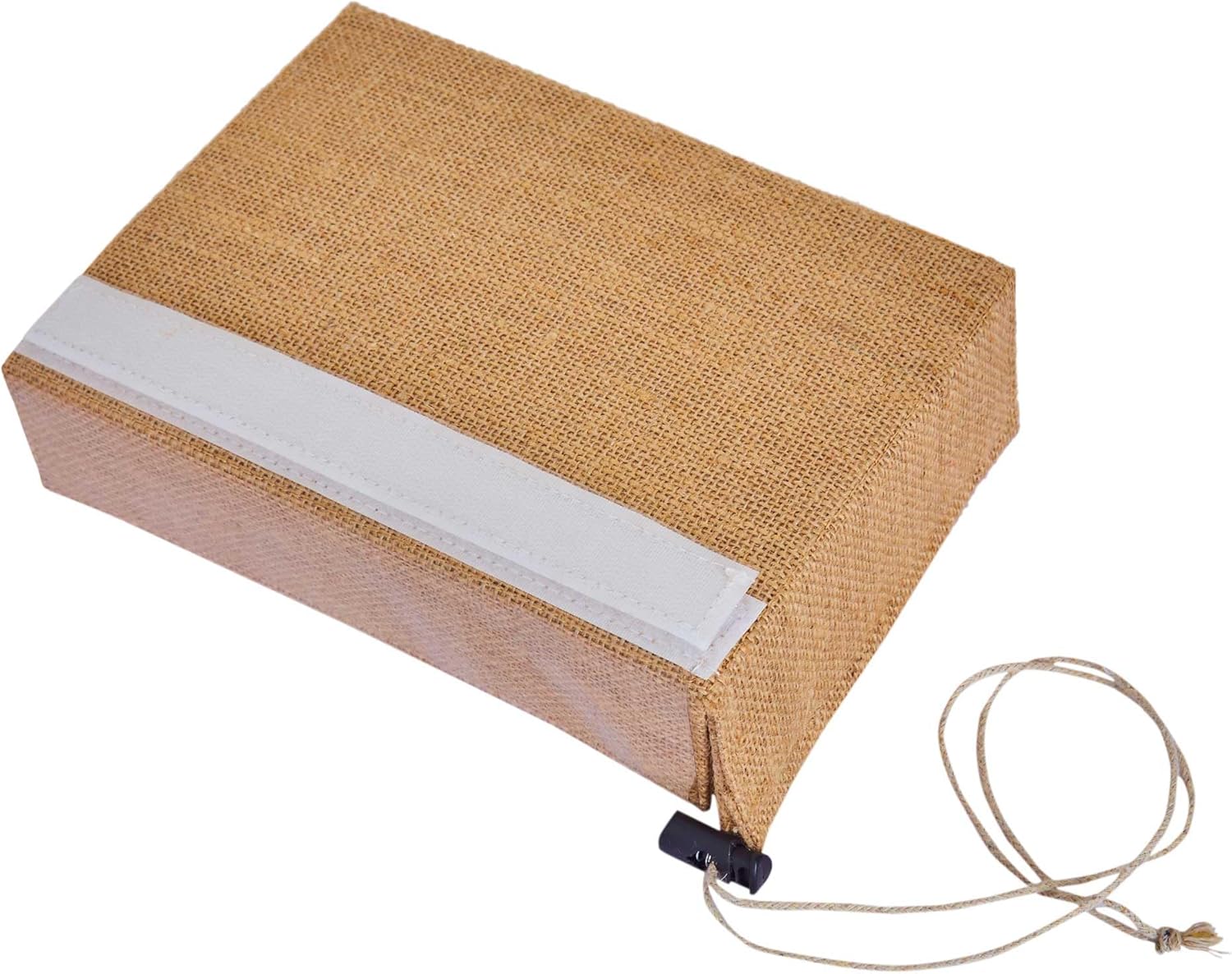 Jucobee 12 Pack Juco Burlap Gift Boxes with Drawstring and PVC Window