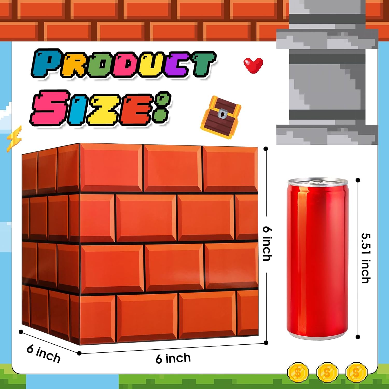 Zhanmai 8 Pcs Video Game Treat Boxes for Party