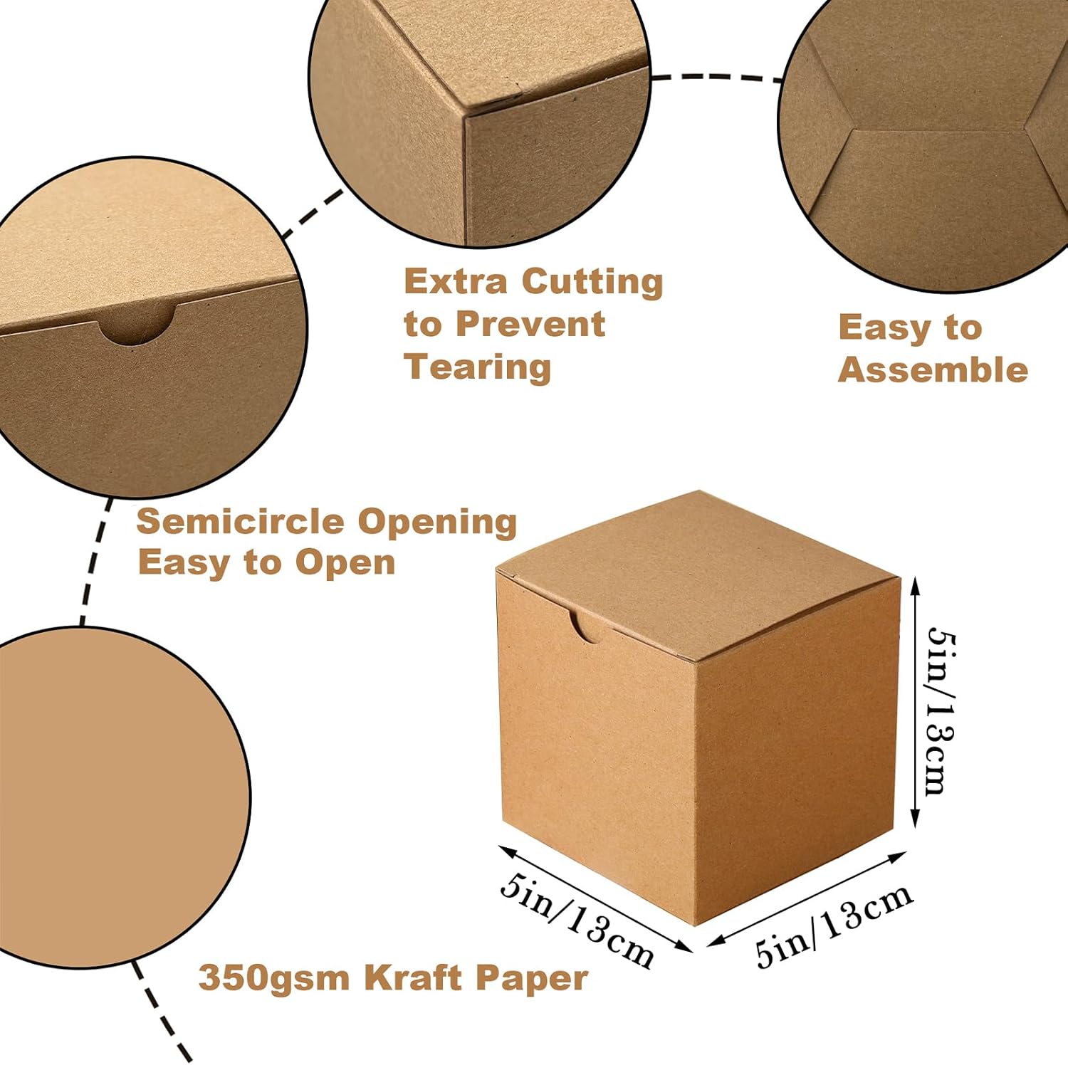 SHIPKEY 10 Pcs Kraft Gift Boxes with Lids
