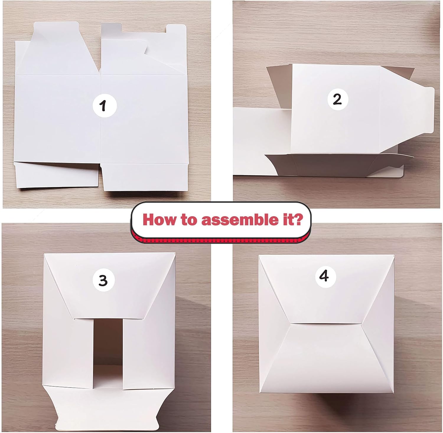 SHIPKEY 100PCS White Cardboard Gift Boxes with Lids