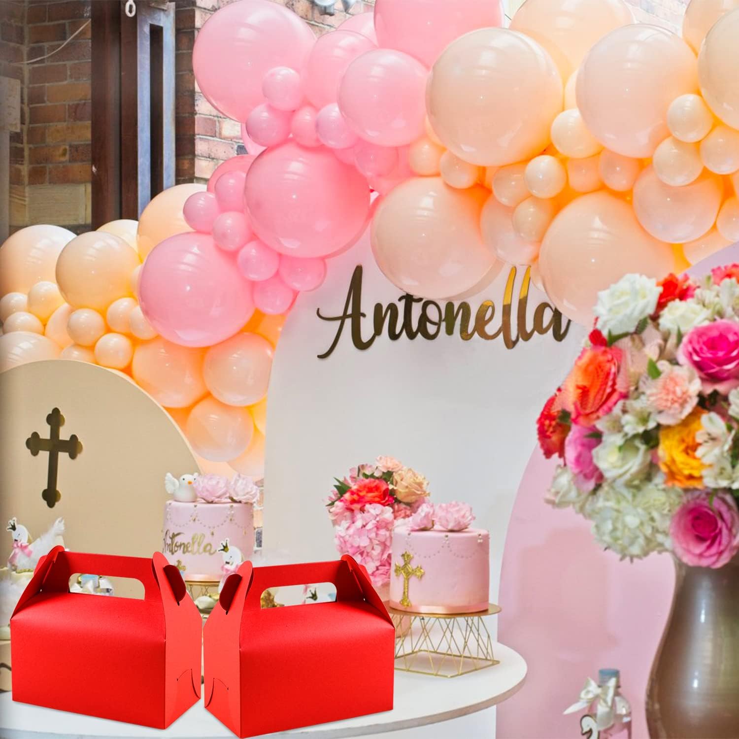 30 Pcs Red Gable Treat Boxes for Party Favors