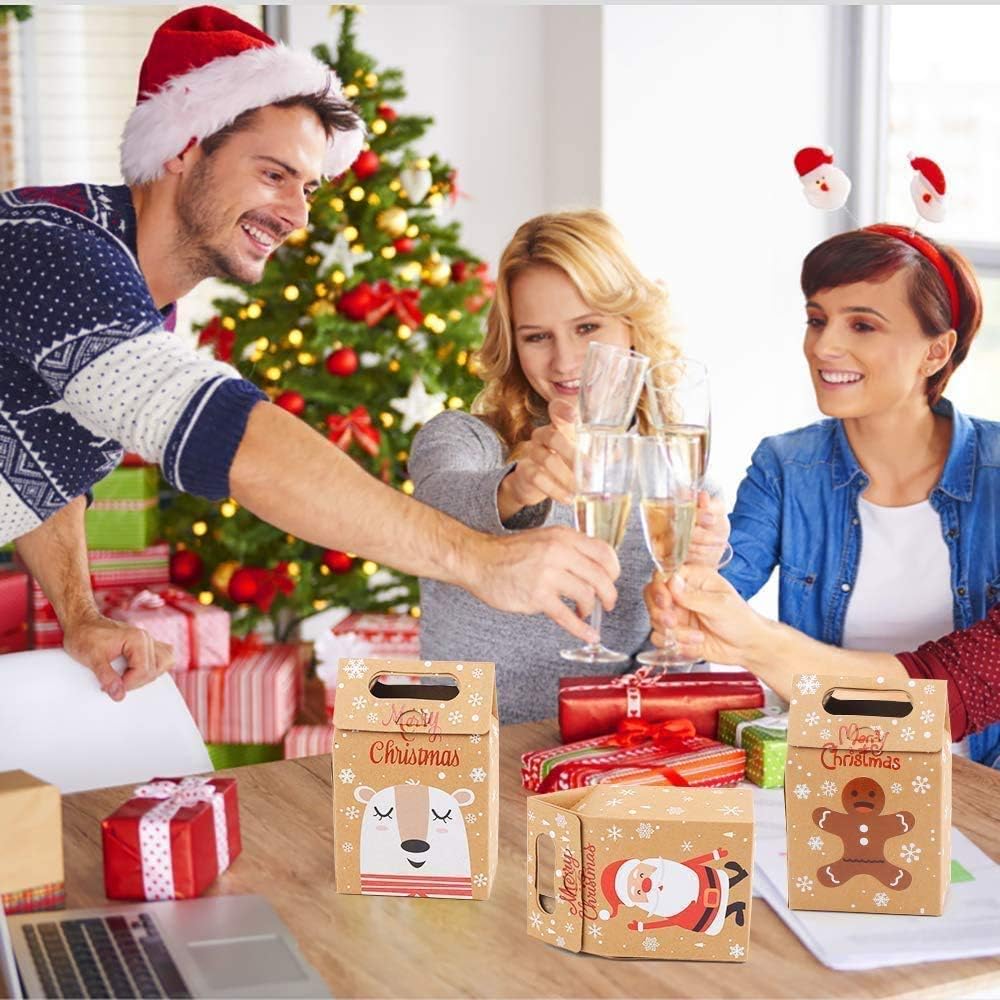 STEFORD Christmas Kraft Gift Boxes 24PCS