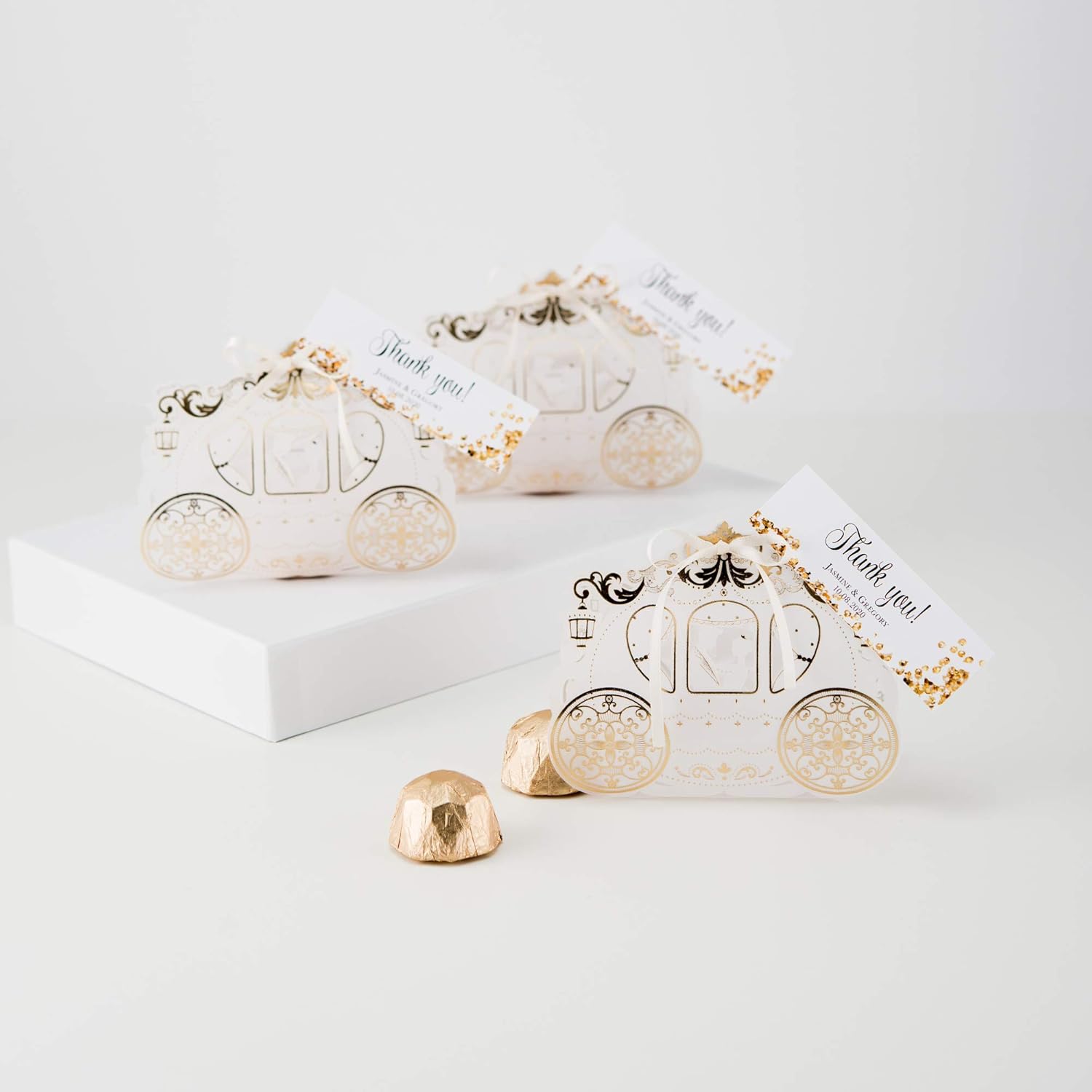 Weddingstar Cinderella Wedding Carriage Favor Box Pack of 10
