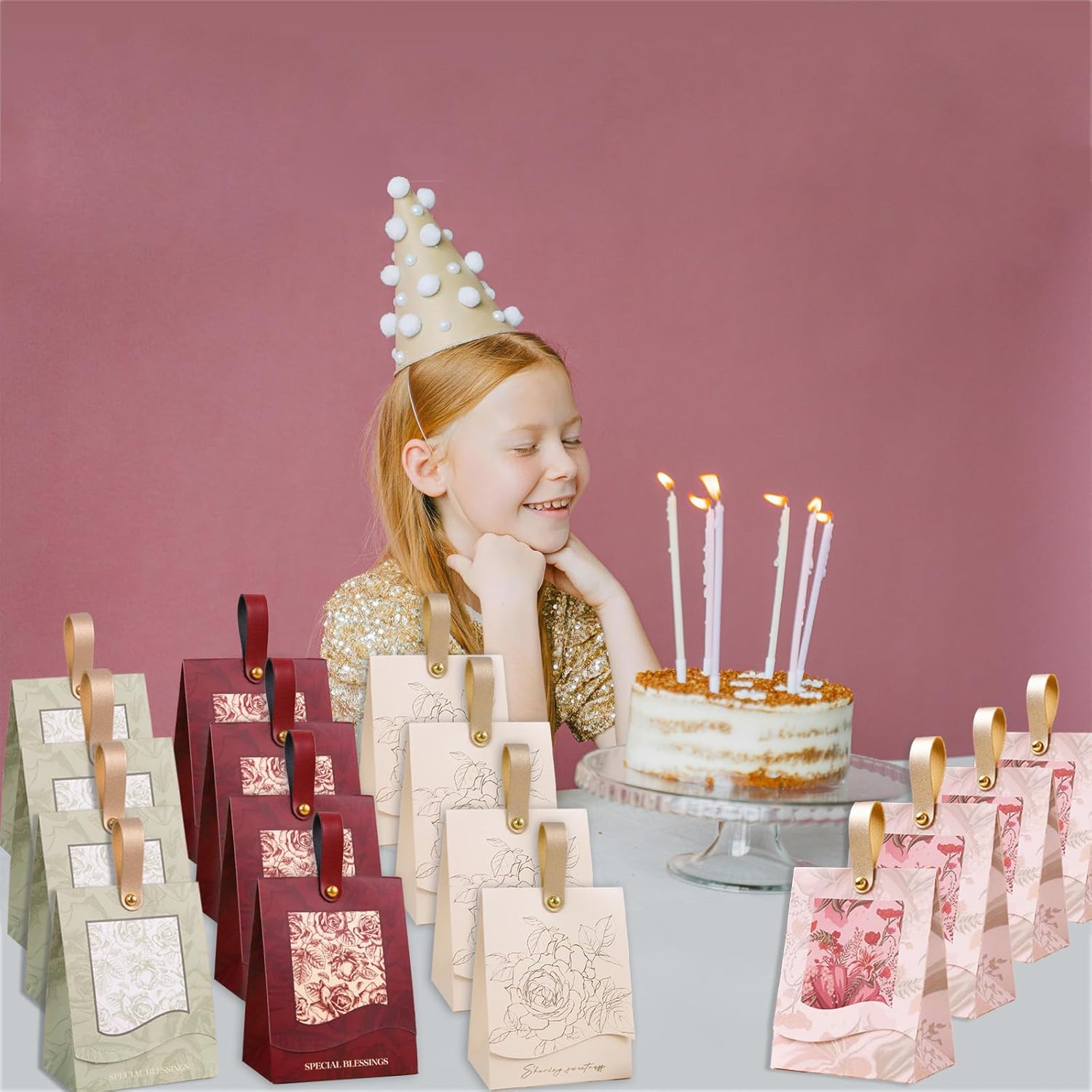 FAYEVIVI 20pcs Pink Gift Boxes with Lids