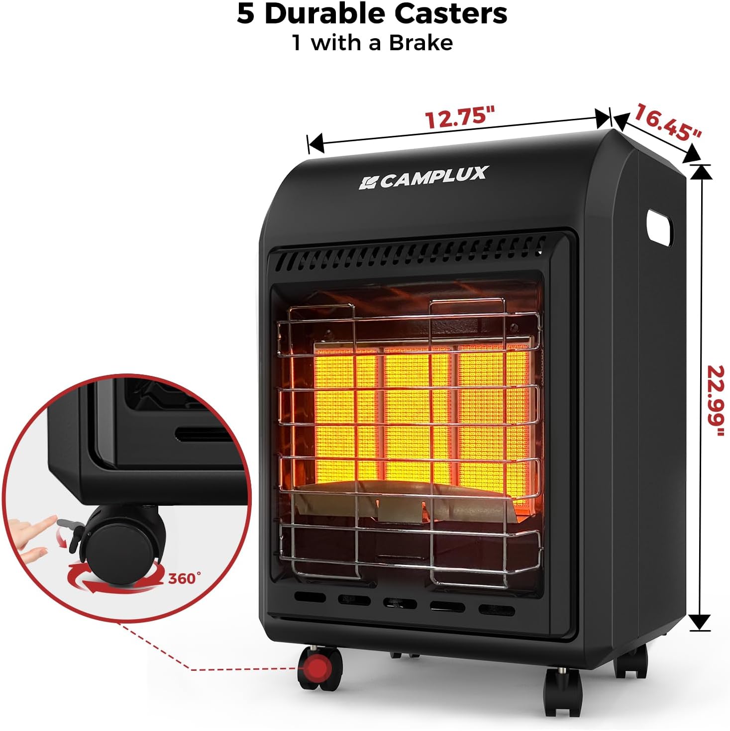 CAMPLUX Propane Heater 3 Modes 6000-18000 BTU Indoor Outdoor