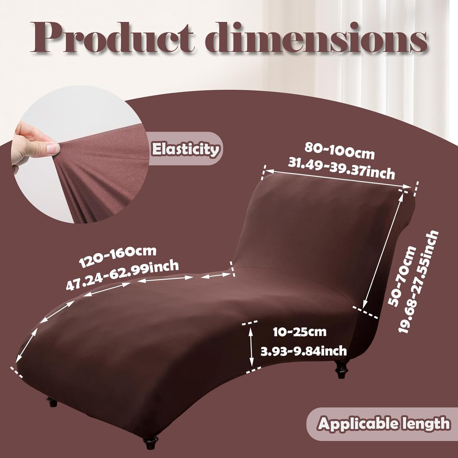 LYIYEYAN Printed Armless Chaise Lounge Cover