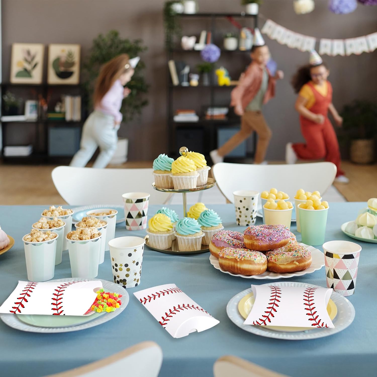 Whaline 50Pcs Baseball Theme Gift Boxes