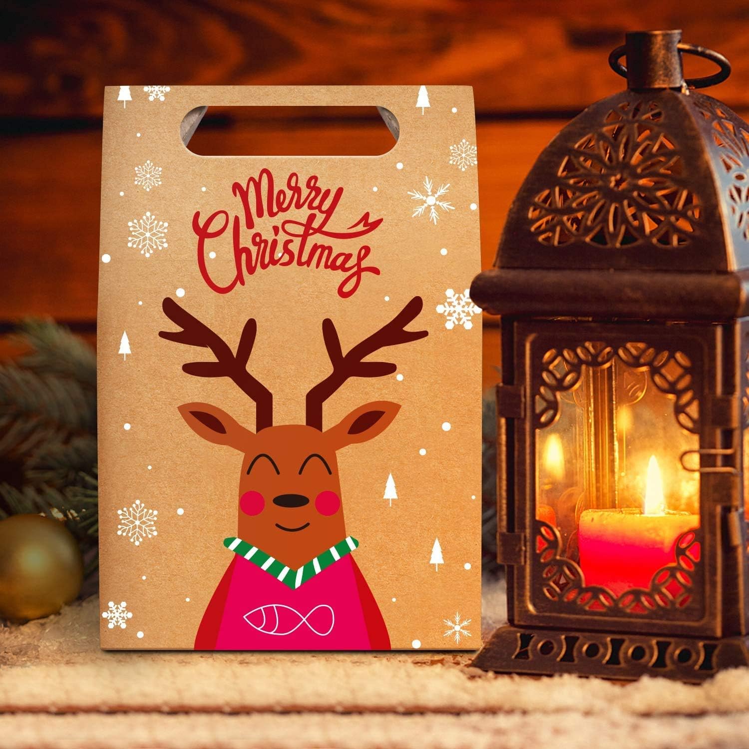 STEFORD Christmas Kraft Gift Boxes 24PCS