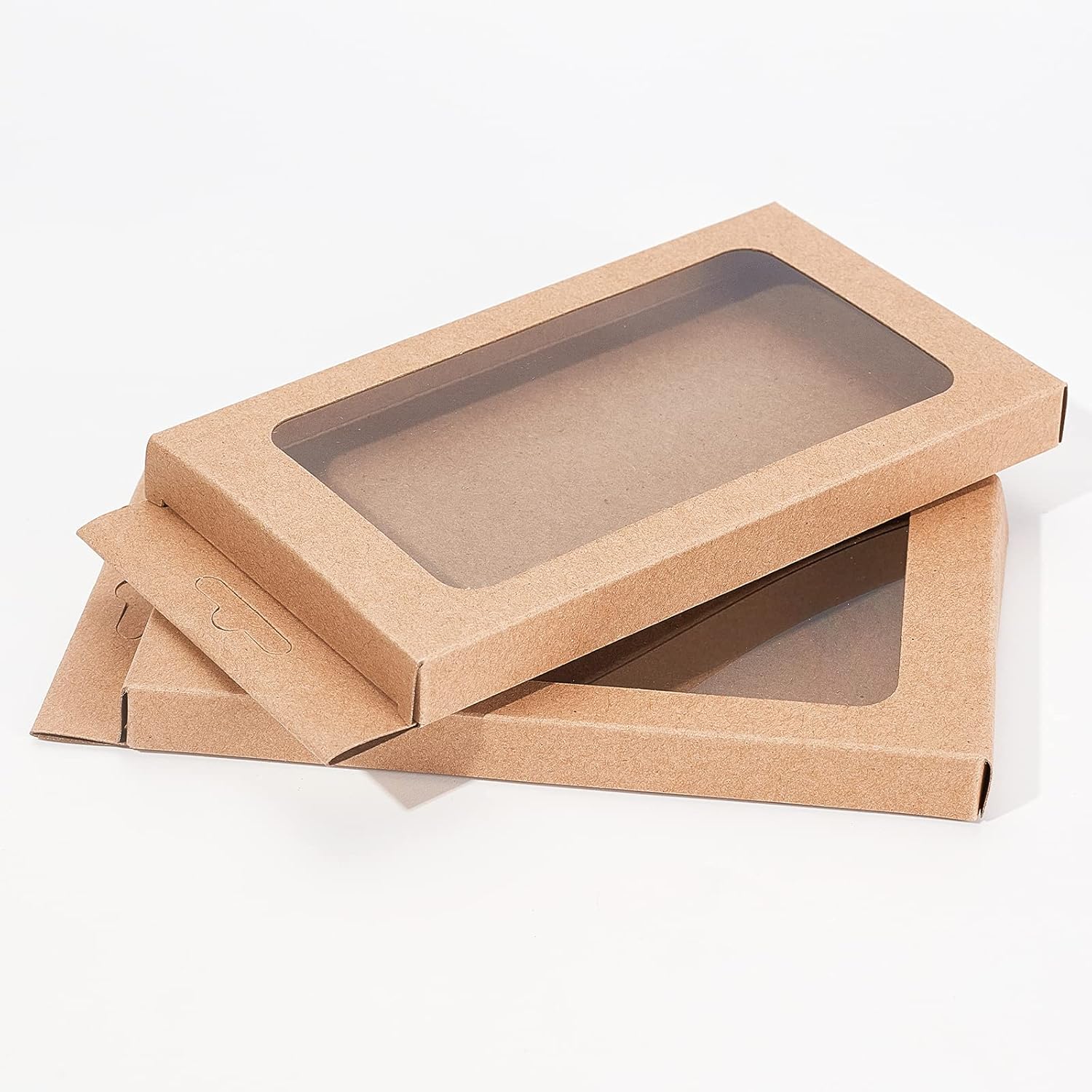 BENECREAT 20 Pack Kraft Paper Gift Boxes with Clear Window