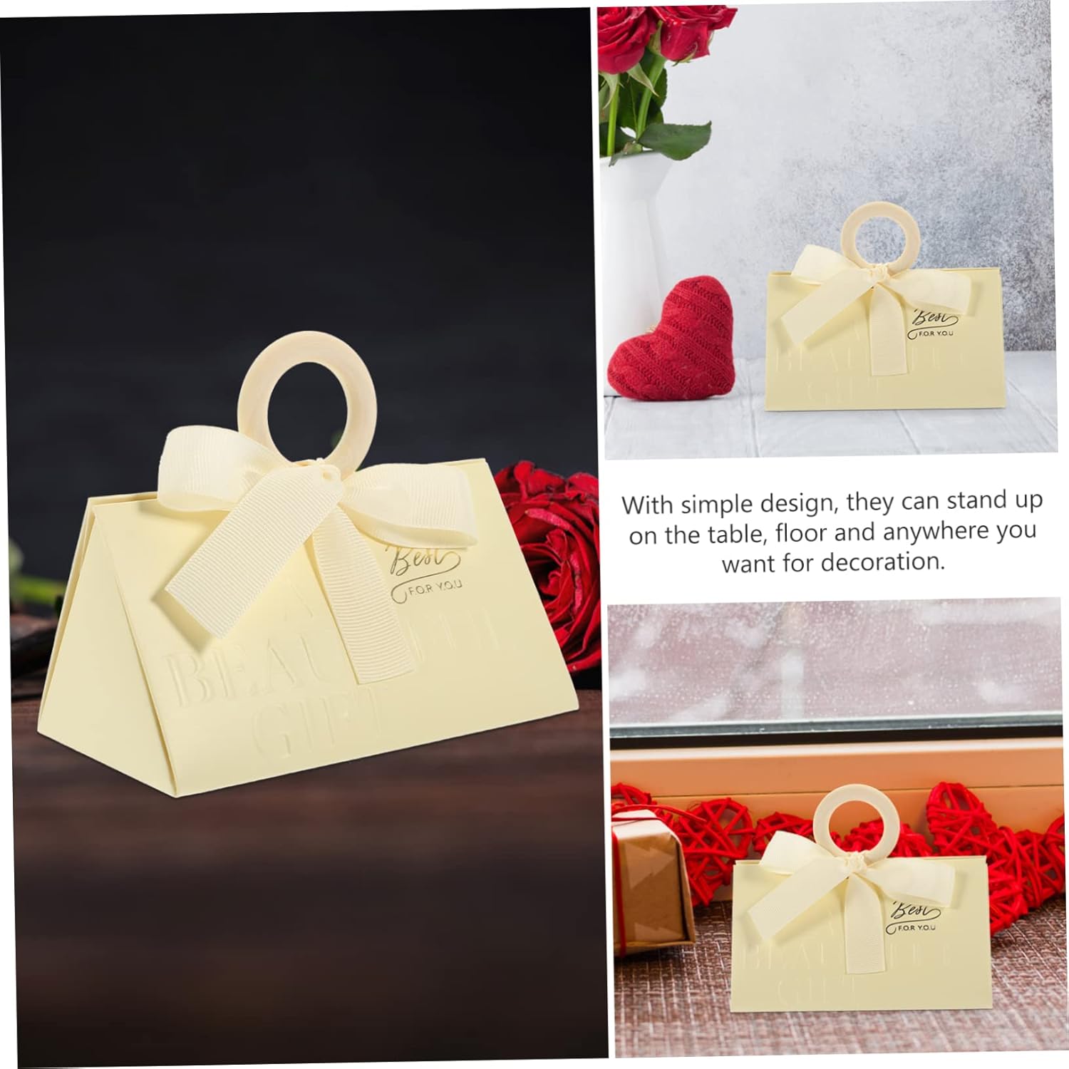 Ipetboom 20pcs Triangle Candy Boxes for Valentines Day and Weddings