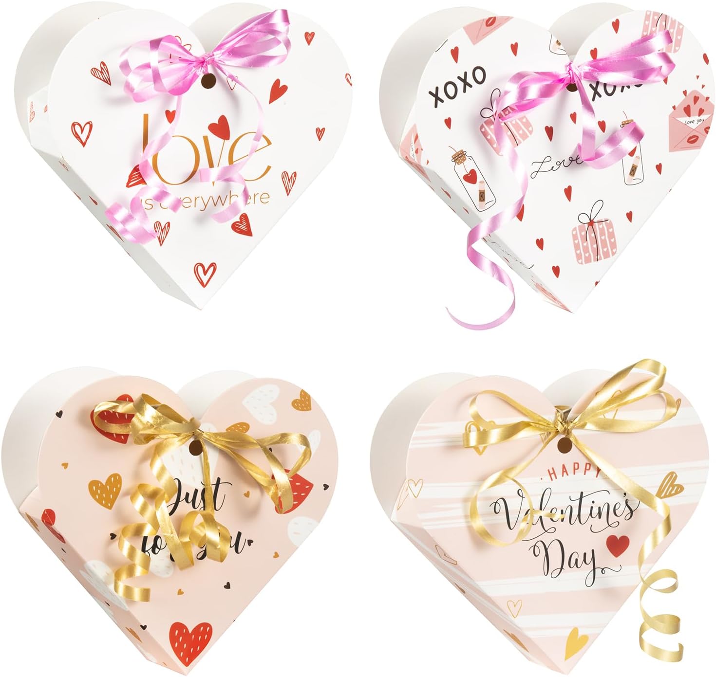 GINLEBO Valentines Day 24Pack Heart Shape Gift Boxes