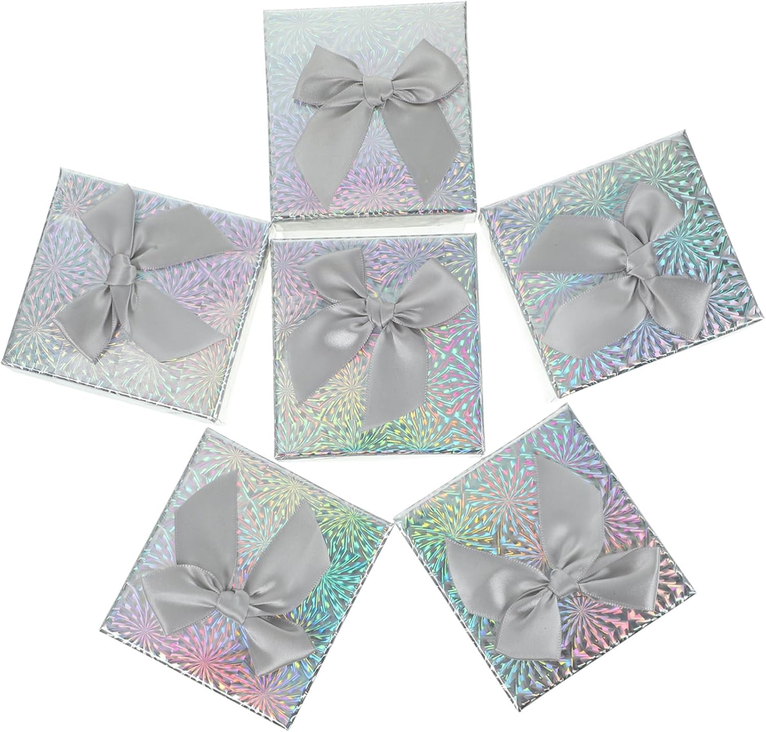 Amosfun 6Pcs Collapsible Gift Boxes with Ribbons for Birthdays Weddings and Parties