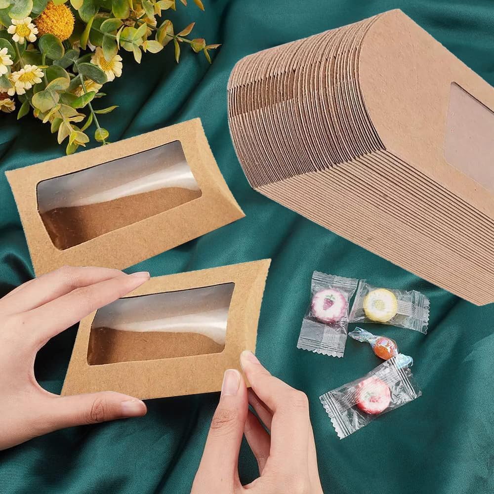50Pcs Mini Cookie Box with Window for Party Favors