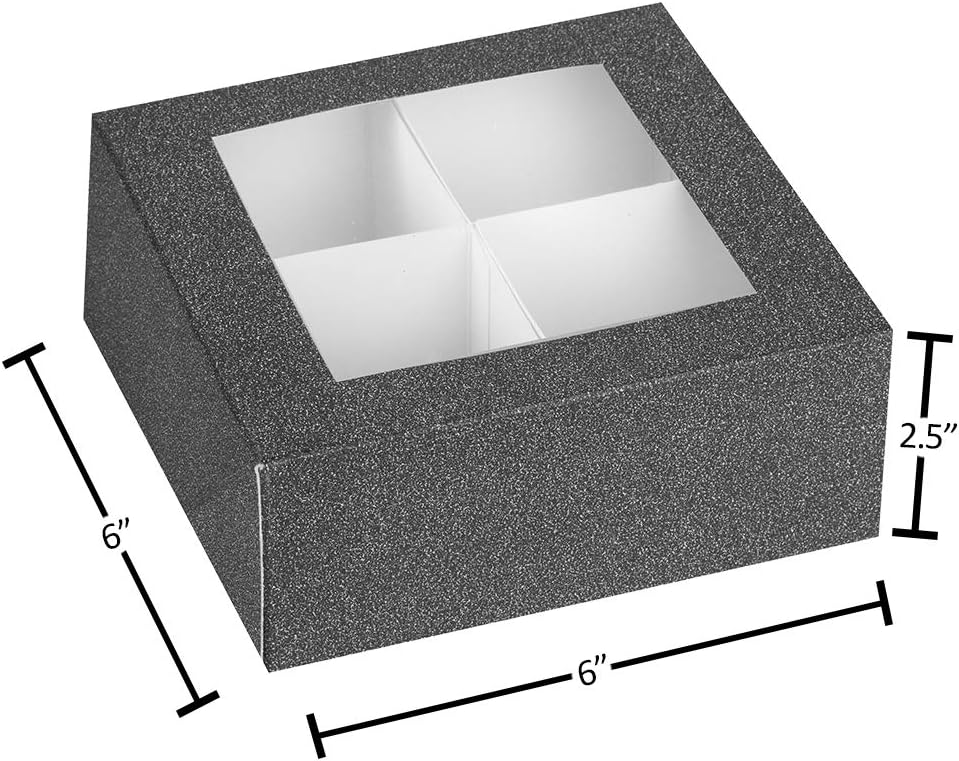 Hammont Window Box with 4 Sections - 6 Pack - Black