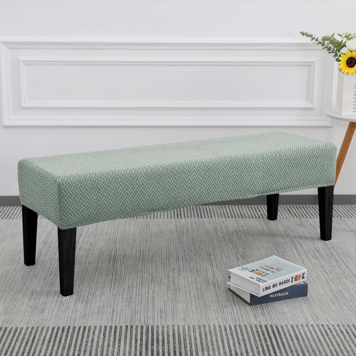 SPRINGRICO Stretch Dining Bench Cover - Green