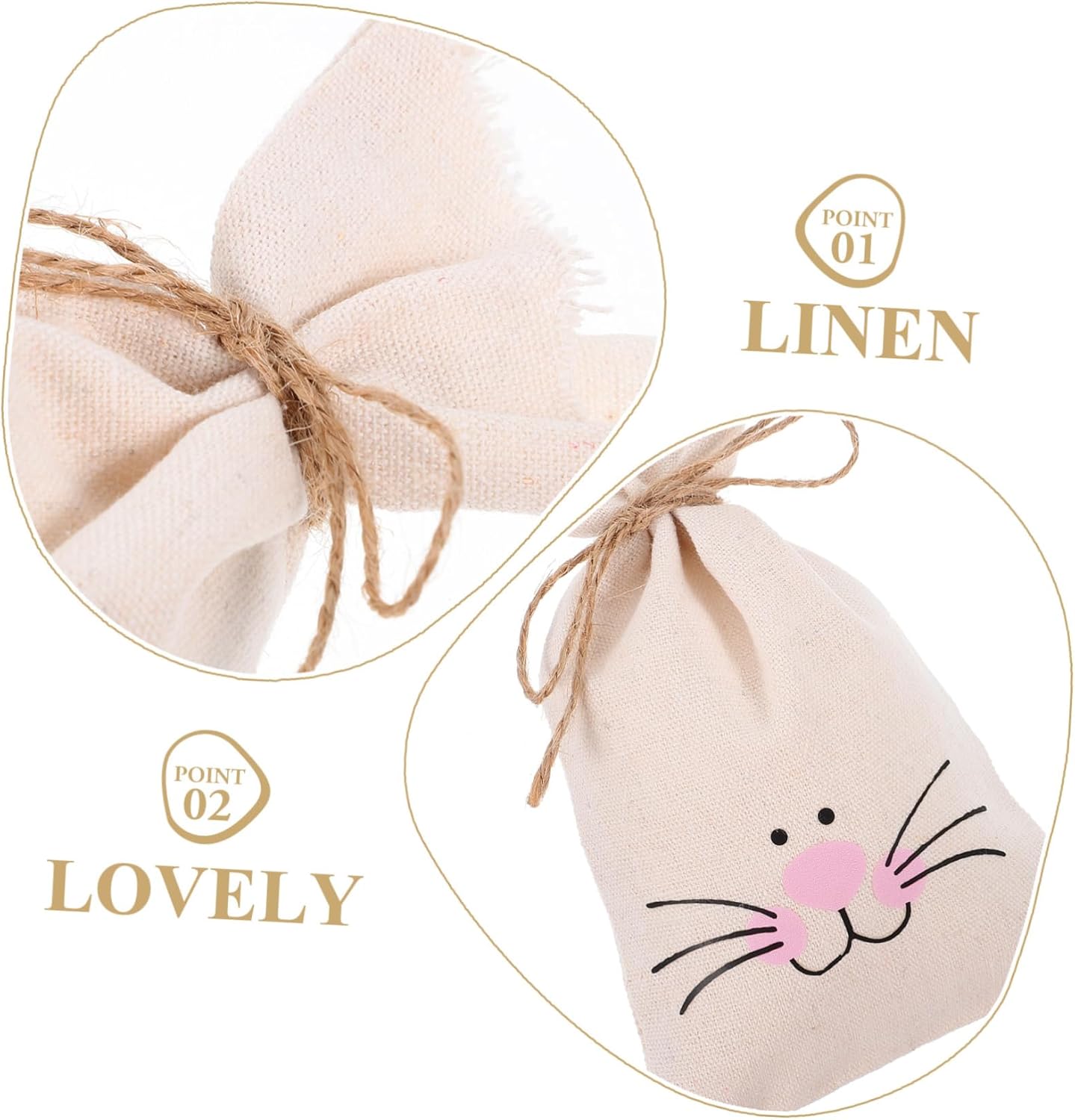 CAXUSD 10pcs Easter Bunny Bags for Kids Party Favors