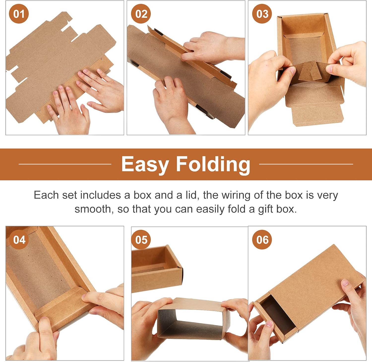 Zonon 30PCS Kraft Paper Drawer Boxes for Gifts