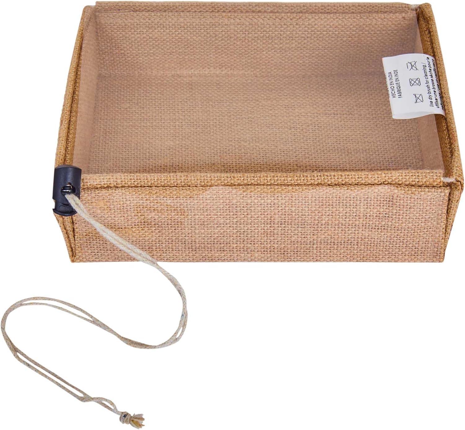 Jucobee 12 Pack Juco Burlap Gift Boxes with Drawstring and PVC Window