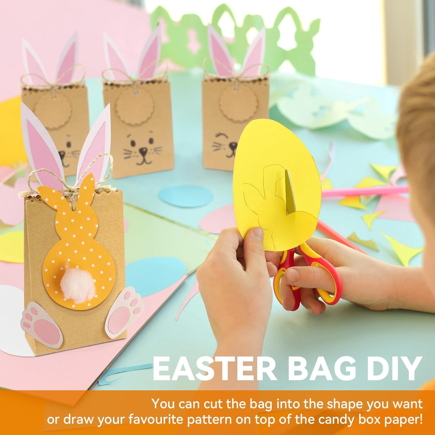 Faylapa 50Pcs Brown Party Treat Bags Boxes
