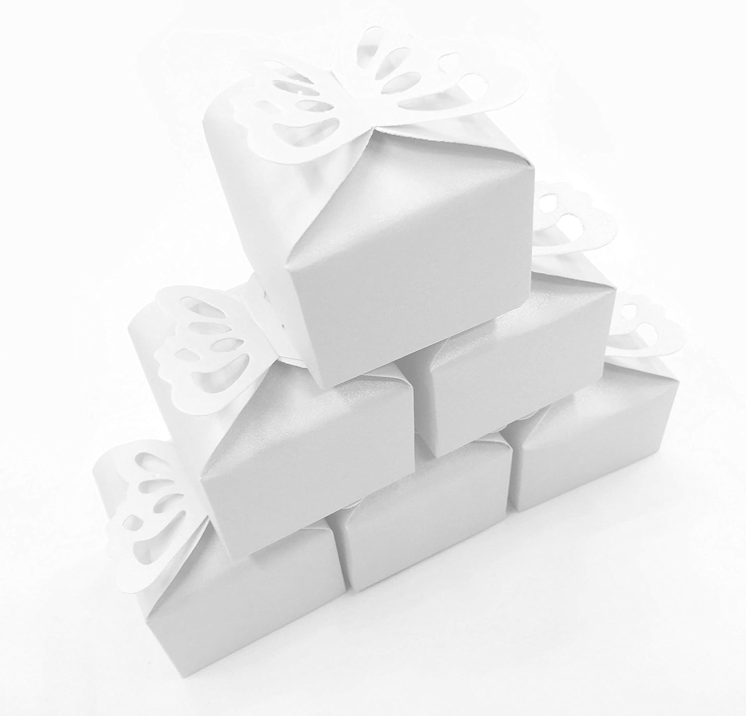 White Wedding Party Favors Candy Boxes Set 50pc