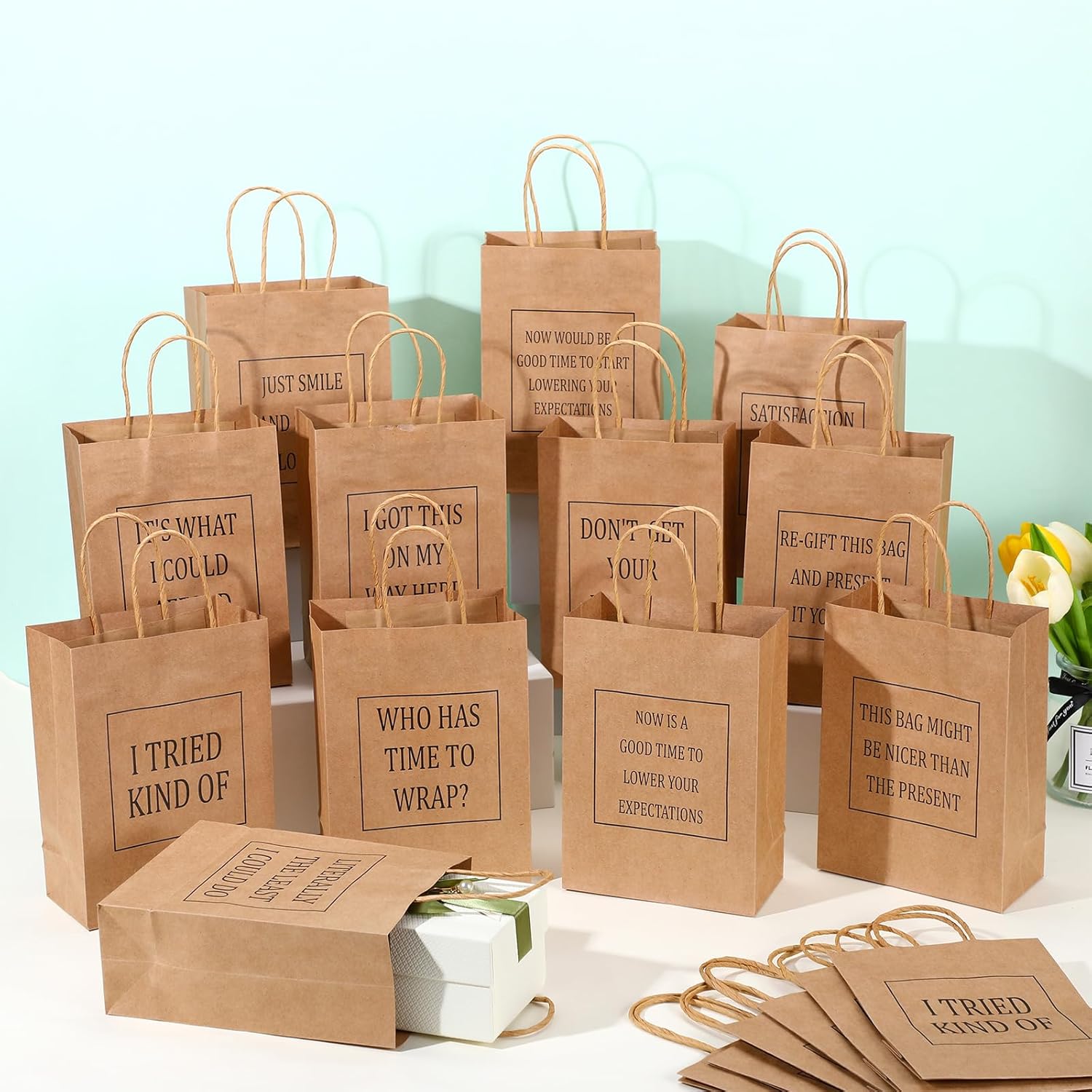 24 Pcs Funny Gag Gift Bags with Handles