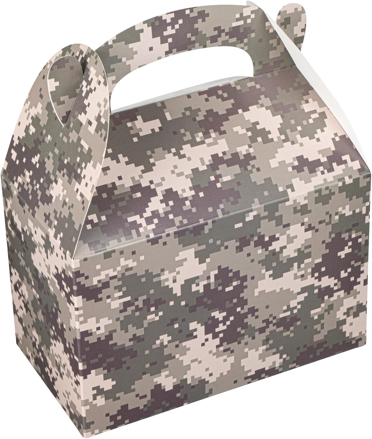 Restaurantware Camouflage Gable Party Boxes 25 Count With Handle